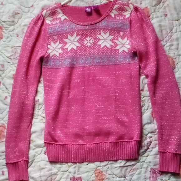 PINK snowflake sweater - Picture 1 of 5